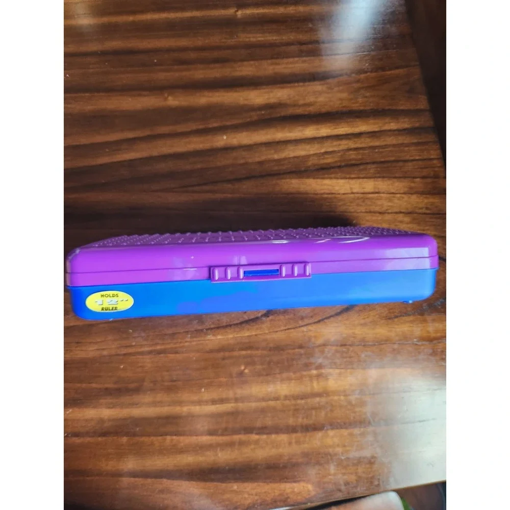 Rare Vintage 90s Spacemaker Pencil Box extra long ruler Case School Supplies